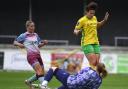 Sarah Quantrill is called into action during Norwich City Women's 2-2 draw at Chesham