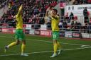 Kenny McLean celebrates his goal in Norwich City's win at Rotherham
