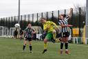 Katie Knights in action for Norwich City Women against Boldmere St Michaels