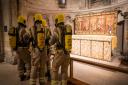 Photos have captured a dramatic training session in Norwich Cathedral