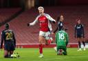 Arsenal left it late as substitute Lina Hurtig’s goal sent them into the knockout stage (Bradley Collyer/PA)