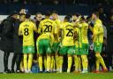 Johannes Hoff Thorup gets his point across to his Norwich City players at West Brom