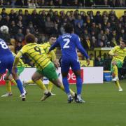 Gabby Sara's free kick doubled Norwich City's lead in a big Championship home win over Cardiff City
