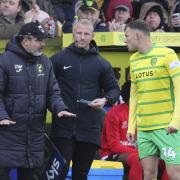 On-loan Norwich City striker Sydney van Hooijdonk was in development action on Monday against Reading