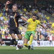 Borja Sainz slots Norwich City's second goal in a 4-1 Championship win over Watford