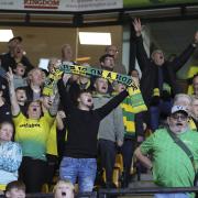 Norwich City fans in the Carrow Road stands