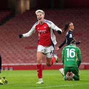 Arsenal left it late as substitute Lina Hurtig’s goal sent them into the knockout stage (Bradley Collyer/PA)