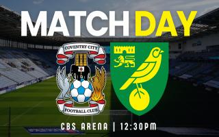 Norwich City face Coventry at the CBS Arena this lunchtime.